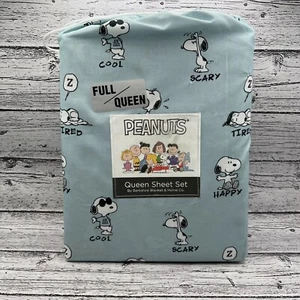 Juego de sábanas Peanuts Snoopy Queen 4 piezas sensaciones planas/ajustadas/2 - funda de almohada estándar - Imagen 1 de 5