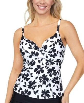 Camiseta Tankini Island Escape Talla 16 Gemini Estampado Floral Blanca Nueva Foto 1 de 4
