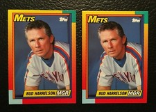 Bud Harrelson NEW YORK METS Lot of 2 Topps Traded 1990 MINT CARDS Free Shipping
