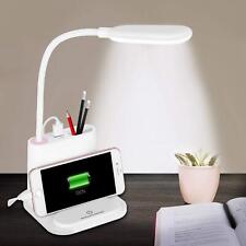 Novolido Rechargeable LED Desk Lamp With USB Charging Port Eye-caring White