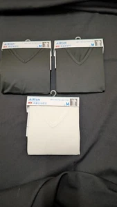 AlRism V Neck Short Sleeve T-Shirt 2 Black and 1 White Size M - Picture 1 of 5