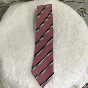 Pierre Cardin Men 100% Silk Mauve Striped Tie Made In Britain Office Career - Picture 1 of 3