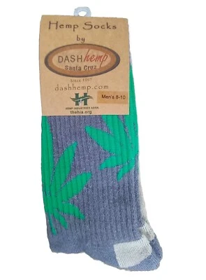 Calcetines al tobillo para hombre mezcla de cáñamo hojas de cáñamo excursionista nuevos con etiquetas gris carbón talla 8-10 Foto 1 de 4