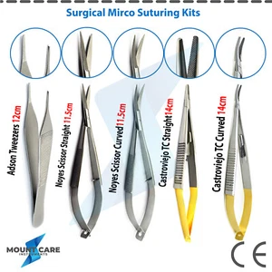 Microsurgical Suturing Kit Eye Microsurgery Suture Forceps Needle Holder Scissor - Picture 1 of 3