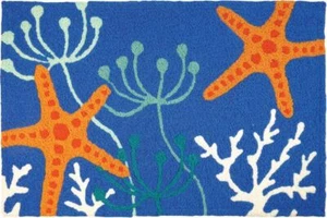 Jellybean - Indoor/Outdoor Rug - Starfish On Royal Blue - Picture 1 of 2