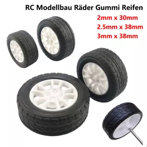 30/38mm RC Modellbau Räder Gummi Reifen Kunststoff Radnaben Auto Modell DIY 1:20 - Bild 1 von 13