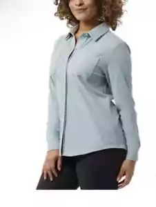 32 Degrees Heat Damen weiches Fleece Hemd mit Knopfleiste, grün, Größe Large neu mit Etikett - Bild 1 von 3