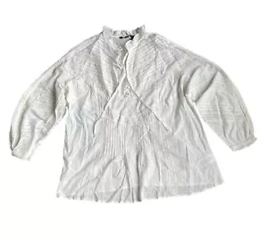 POLO RALPH LAUREN White Women's Lace Eyelet Long Sleeve Lace Top, 1X, NWOT - Picture 1 of 1