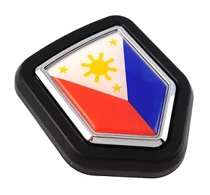 Philippines flag Car Truck Black Shield Grill Badge grille chrome emblem - Foto 1 di 12
