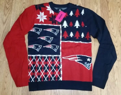 Suéter de Natal New England Patriots, NFL, FOCO (Pequeno) NOVO - Imagem 1 de 2