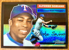 2005 Topps Heritage Chrome Black Refractor /56 Alfonso Soriano #THC4 Rangers