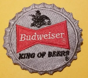 BUDWEISER FLASCHENDECKEL BIER bestickter Aufnäher ca. "2,5" - Bild 1 von 2