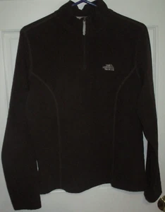 The North Face TKA 100 Women’s Large Brown 1/4 Zip Fleece Pullover Jacket Top - Picture 1 of 6
