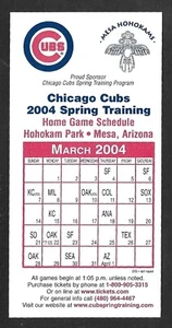 Chicago Cubs 2004 parrilla deportiva entrenamiento de resorte calendario de bolsillo casi nuevo - Nuevo - Imagen 1 de 1