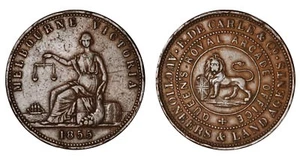 AUSTRALIA One Penny Token E. De Carle & Co Land Agents Melbourne Victoria 1855 - Picture 1 of 1