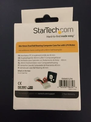 40mm Dual Ball Bearing Cooling Fan StarTech  FAN4X1LP4 - Image 1 of 3