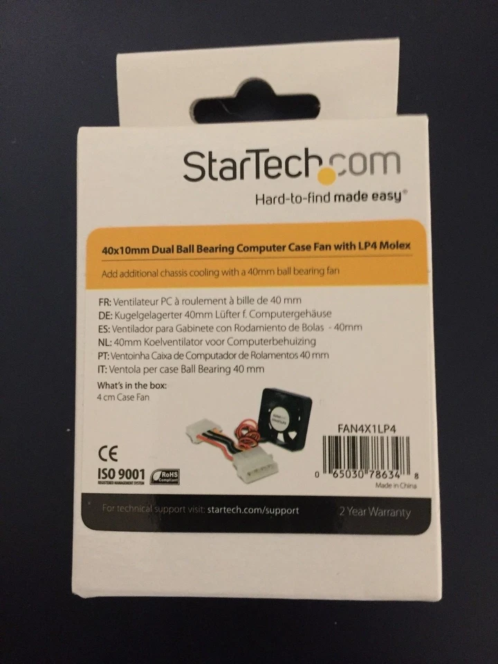 40mm Dual Ball Bearing Cooling Fan StarTech  FAN4X1LP4 - Image 1 of 3