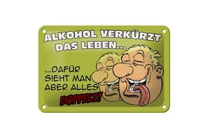 Cartel de chapa refrán 18x12 cm alcohol acorta la vida para ello cartel decorativo - Imagen 1 de 5