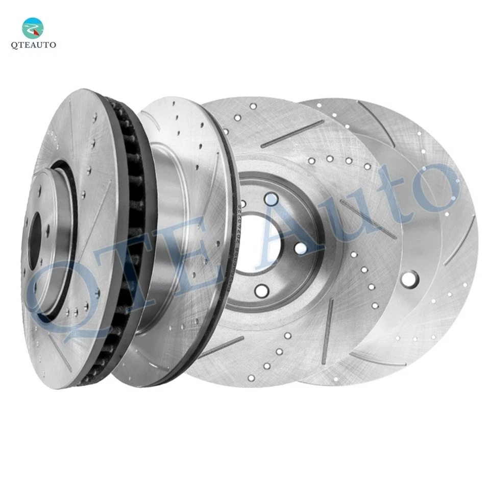 4 rotores de disco de freno ranurados perforados delanteros-traseros de 308 mm para Infiniti FX35 2005-2012 Foto 1 de 4