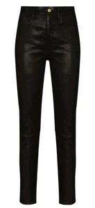 Frame Le Sylvie schlanke gerade Lederhose schwarz Größe 24 - Bild 1 von 17