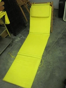 Vintage Adjustable Folding Beach Dune Lounge Chair Cushioned w/Wood Frame - Picture 1 of 17