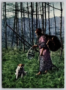 Hokkaido Japan Ainu Indigenous Culture Huntsman Dog Japanese Postcard - Picture 1 of 2