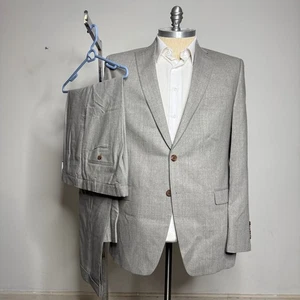 Ralph Lauren Herren 44L 36W Anzug Einfarbig Beige 100% Wolle - Bild 1 von 12