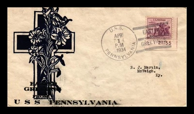SELLOS DR JIM PORTADA DE EE. UU. PENSILVANIA SALUDOS DE PASCUA NAVAL CANCELAR Foto 1 de 2