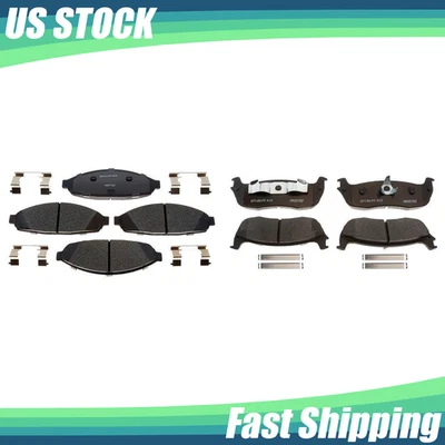Fits 2003 2009 2010 2011 Lincoln Town Car Front & Rear R-Line Ceramic Brake Pads - Image 1 of 4