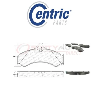 Centric Semi Metallic Brake Pads w Shims for 2002-2006 Freightliner Sprinter pd Foto 1 de 4
