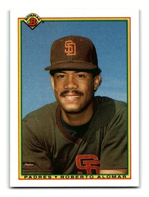 Roberto Alomar 1990 Bowman #221 HOF San Diego Padres Mint - Image 1 of 2