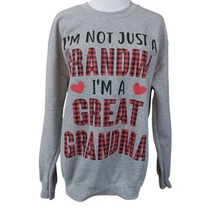 Tolles Oma Sweatshirt Heavy Blend MED grau rot schwarz kariert Oma Oma - Bild 1 von 9