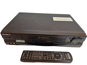 Sony SLV-N55 VCR Hi-Fi Stereo 4-Head VHS Player Recorder w/Remote  Tested Works - Foto 1 di 14