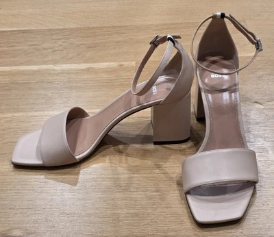 SANDALIAS HUGO BOSS MUJER NUDE TIRAS EN CUERO NAPA TALLA 40 Foto 1 de 4