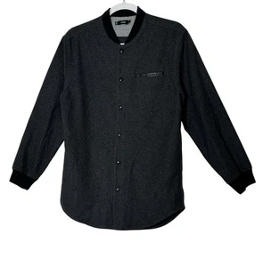 Vince Jacket Men’s Small Black Wool Blend Pocket Cozy Outdoor Designer Button Up - Picture 1 of 8