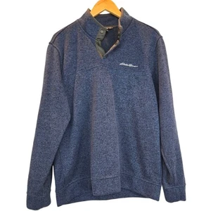 Eddie Bauer Radiator Fleece Snap Mock Pullover Blue Mens Large - Picture 1 of 7