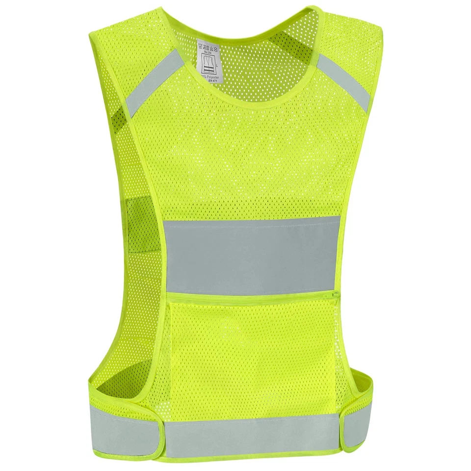 Idou Reflective Vest Safety Running Gear With Pocket High Large Neon Yellow