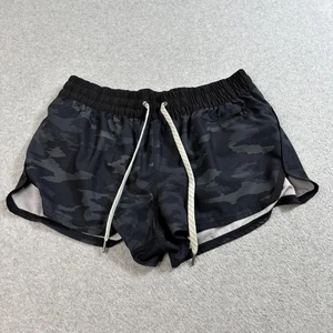 Vuori Shorts Damen klein schwarz Tarnmuster 2,5 Clementine Laufen Reißverschlusstasche aktiv - Bild 1 von 6