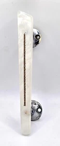Lucite T Bar Door Cupboard Handle White Pearlescent Chrome Brass Decoration - Picture 1 of 8