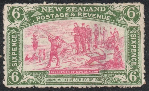 S2;  1906 CHRISTCHURCH EXHIBITION 6d FLAG ; MINT,  L.HINGED  (CAT. $500.00 mlh ) Cover