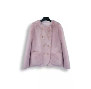Chaqueta rosa piel sintética suave premium con bolsillos talla XL - Imagen 1 de 6