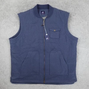 Johnnie-O Weste Herren 2XL blau Twilight Buchanan durchgehender Reißverschluss Taschen Freizeit neu mit Etikett - Bild 1 von 13