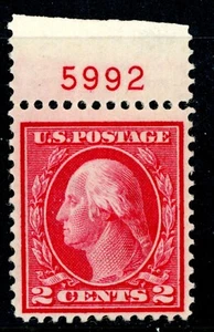 USA 1912 Washington 2¢ Carmine Perf 12 SL Wmk Scott #406 PNS MNH K341 - Picture 1 of 6