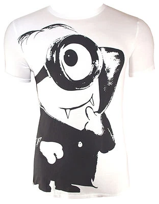 Minions Herren T-Shirt Vampir-Minion Lizenzware, Weiß Gr. (L) NEU&OVP