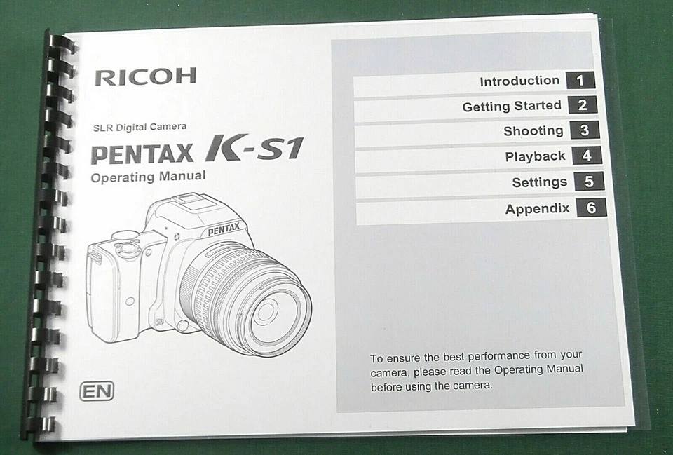Ricoh Pentax KS-1 Operating Manual: 116 Pages & Protective Covers! - Image 1 of 1