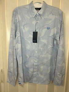 🏷️ ✨ Camisa Oxford mediana para hombre Fred Perry China azul camuflaje - Imagen 1 de 6
