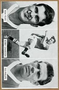 1962 DC Thomson Bobby Charlton Ron Yeats Ted Phillips - Clean Card - Picture 1 of 2