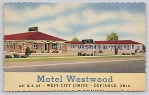 Motel Westwood Defiance Ohio Vintage 1950s Linen Postcard - Picture 1 of 2