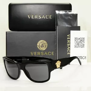 Versace Gold Medusa Sunglasses Black Square Fashion Designer MOD VE 4275 GB1/87 - Picture 1 of 12