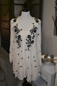 Free People Ivory & Black Embroidered Dress - Picture 1 of 2